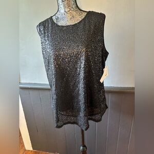 NWT Liz Claiborne Black Sequin Tank Top Women’s XL